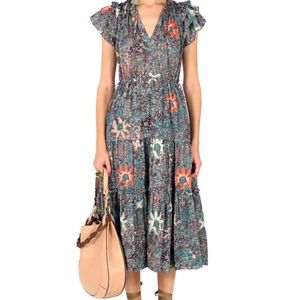 Ulla Johnson floral midi dress size 2
